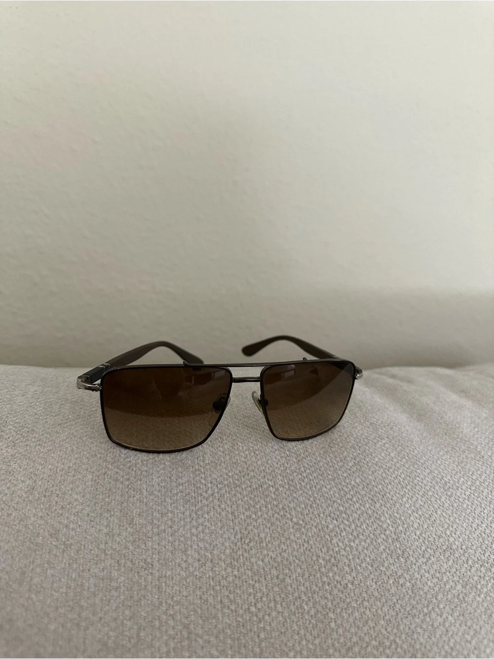 Persol Brown Gradient Lens Metal Frame Sunglasses